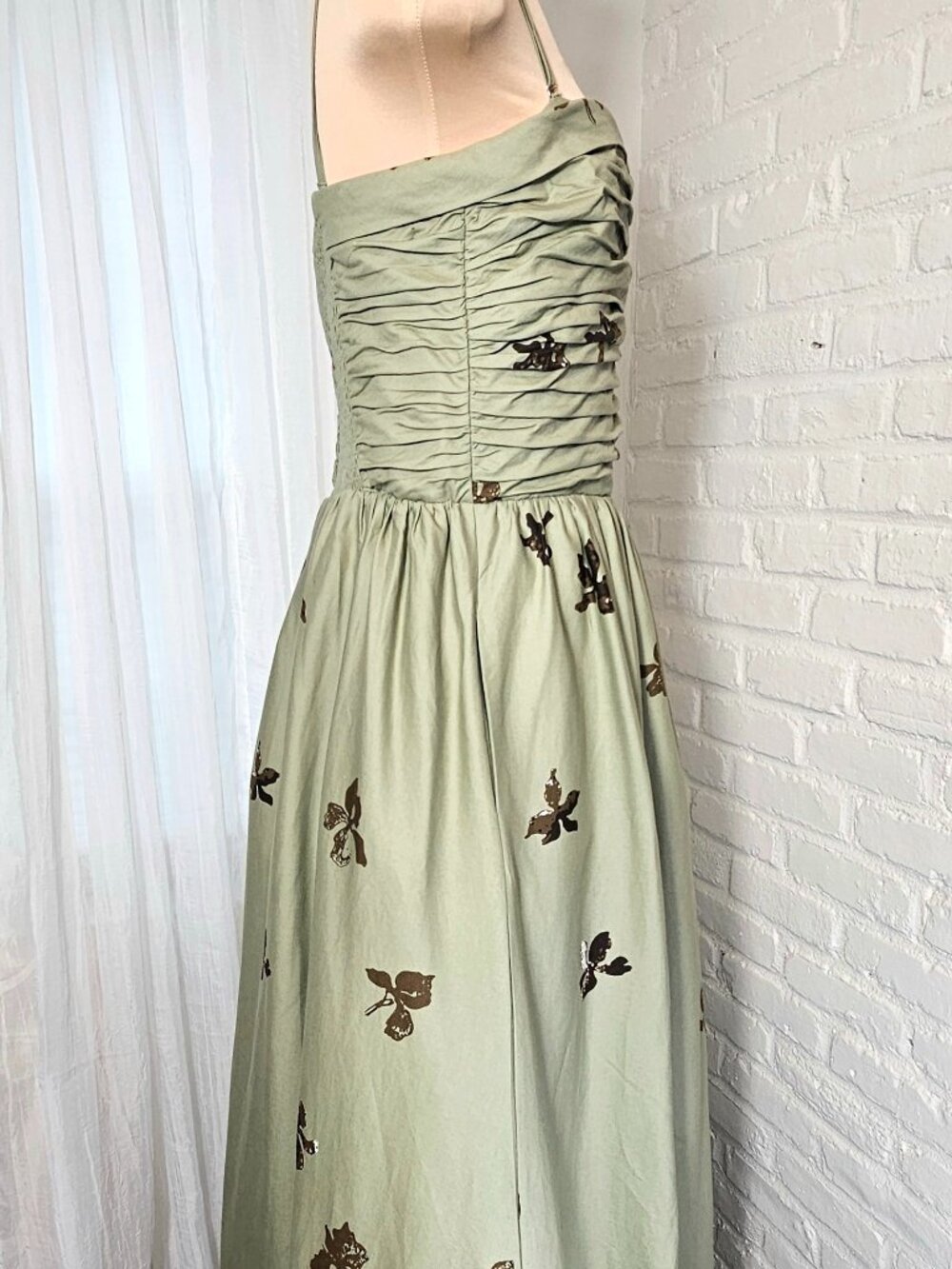 Reformation Kastoria Iris Border Dress Size 12 NWT Smocked Bodice Floral Maxi - Picture 7 of 16